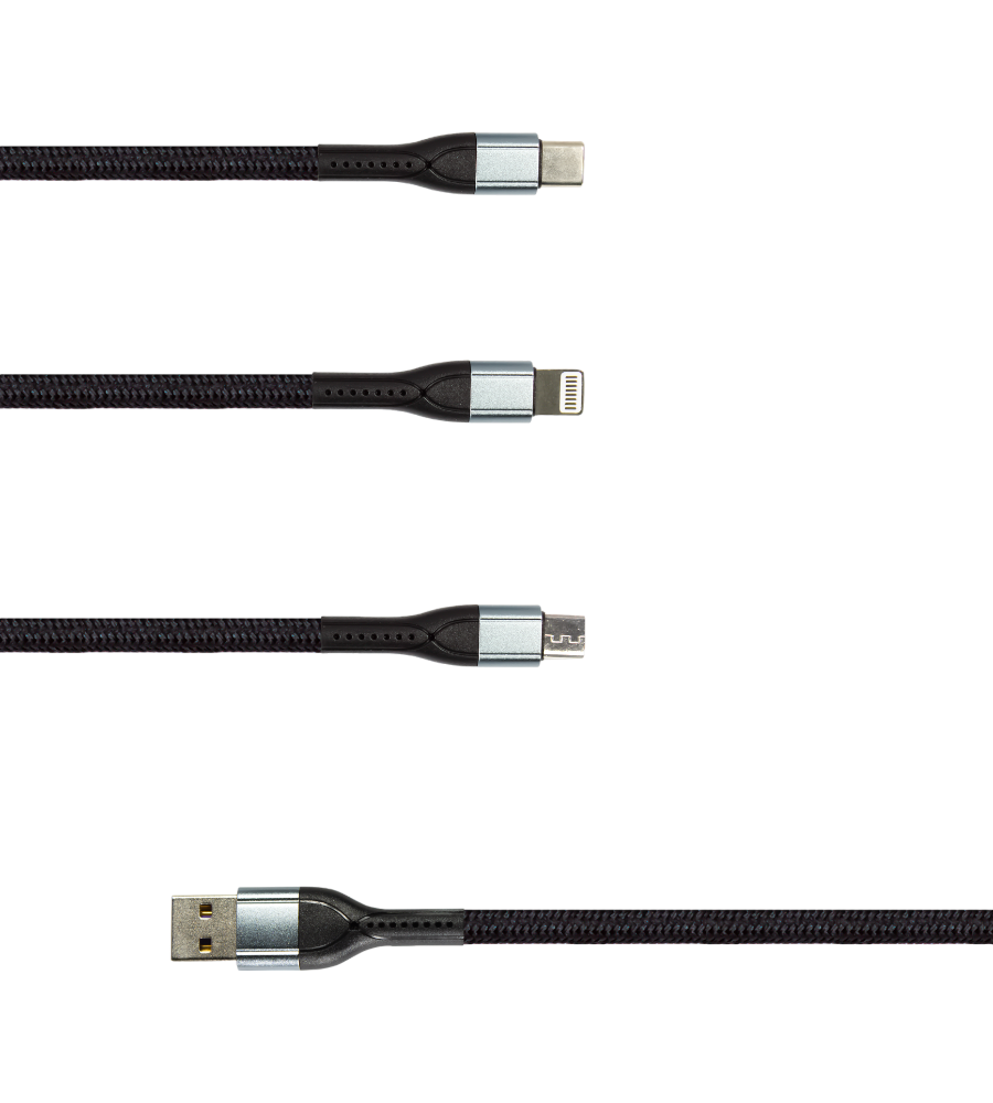 PF168- Panther Force 3 in 1 Cable - Seamless Connectivity, Uninterrupted Power PF168- Panther Force 3 in 1 Cable - Seamless Connectivity, Uninterrupted Power